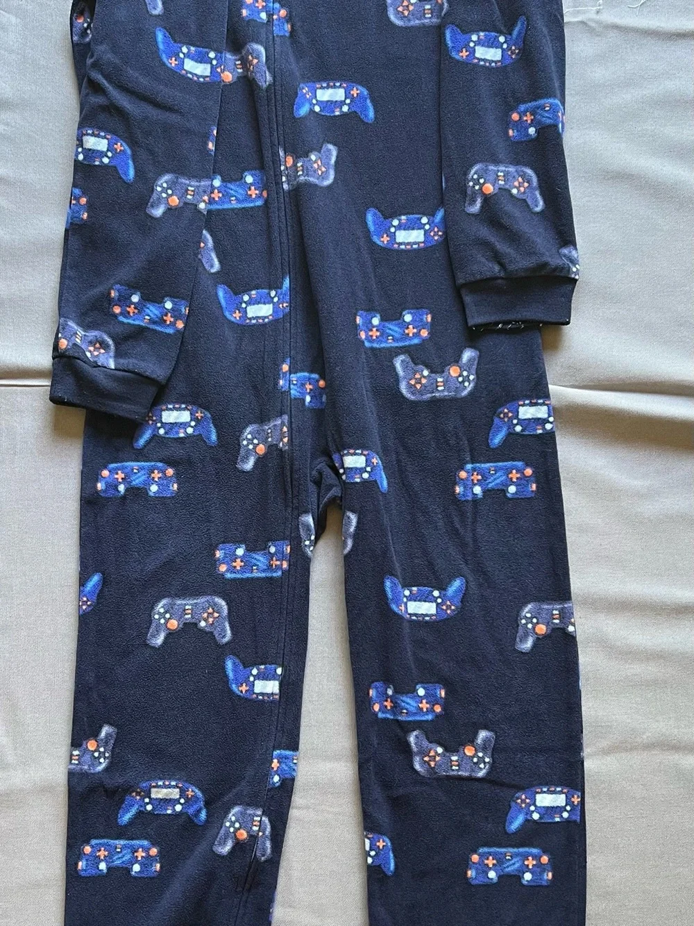 Carter's Navy Blue Controller Print One-Piece Footie